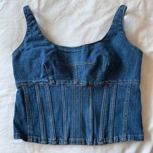 Anthropologie | Maeve—Corset Top, Denim Corset Top